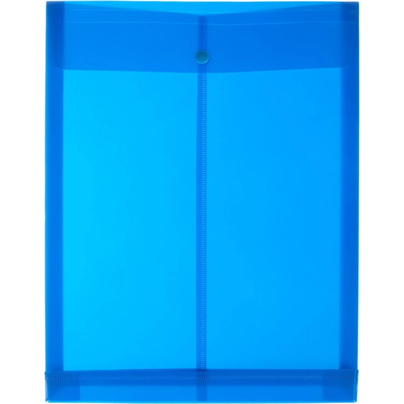 Папка-конверт на кнопке вертик с расшир Attache, А4, синий 180мкм 5шт/уп