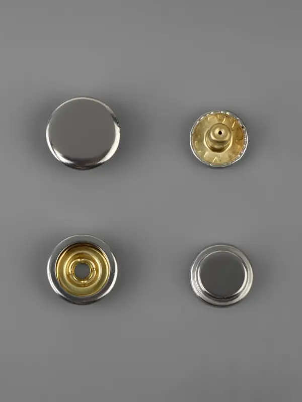 Кнопки установочные, Дельта, d=15 мм, 40 шт., с установщиком, в органайзере, 11.8&times;8.1&times;2.3 см, цвет серебряный