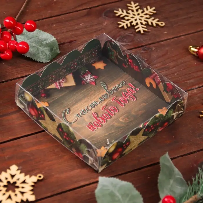 Коробка для печенья, «Новогодние украшения», 12×12×3 см, Новый год Коробка для печенья, «Новогодние украшения», 12×12×3 см, Новый год