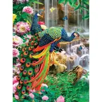 Алмазная мозаика с частичным заполнением на подрамнике &laquo;Павлины&raquo;, 30&times;40 см