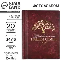Фотоальбом на 80 фото, 20 магнитных листов "Фотоальбом нашей семьи"