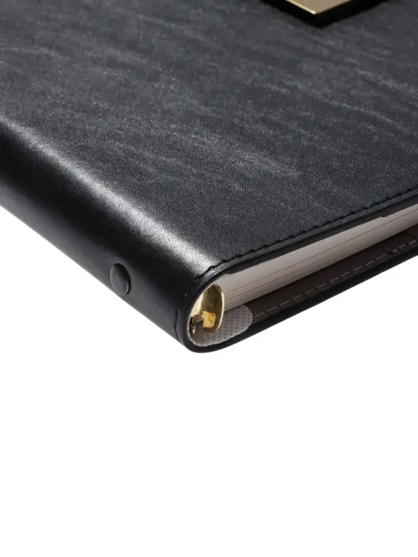 Органайзер на кольцах, А5, с хлястиком, 80л, линия, к/зам, Черный Органайзер на кольцах, А5, с хлястиком, 80л, линия, к/зам, Черный