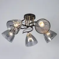 Светильник потолочный BayerLux &laquo;Сальма&raquo;, люстра 5хЕ27, 40 Вт, чёрный, 58&times;58&times;24 см