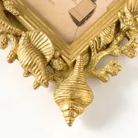 Фоторамка полистоун 10х15 см "Морские ракушки" золото 18,1х2,5х23,2 см