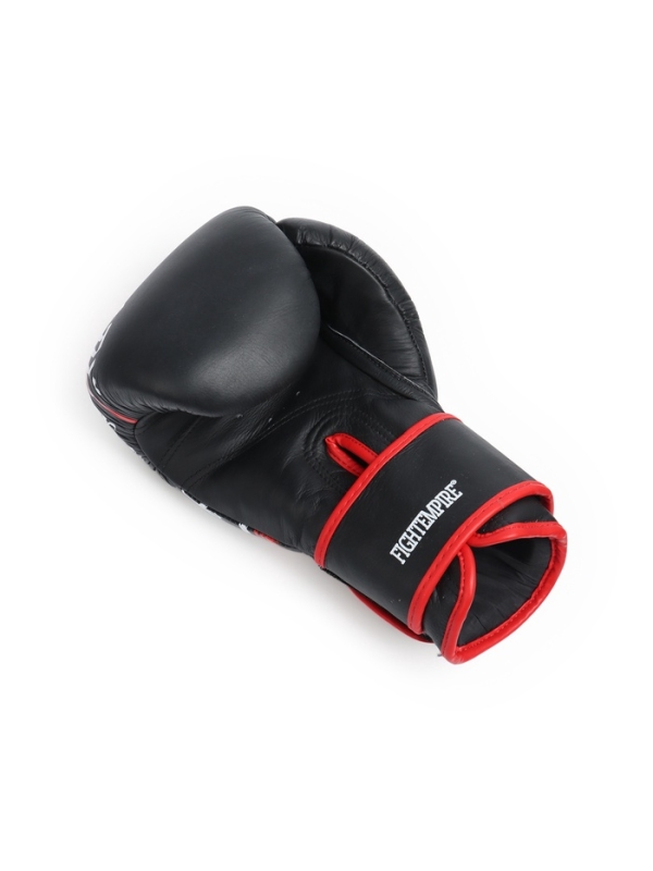 Боксерские перчатки FIGHT EMPIRE, ART, натуральная кожа, чёрные, размер 12 oz