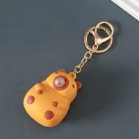 Брелок для ключей на кольце с карабином &laquo;Капибара - антистресс&raquo;, надувает пузырь, резина, 5&times;4.7&times;6.5 см