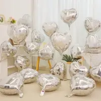 Воздушный шар фольгированный 18" «Сердце», серебряный