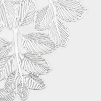 Набор салфеток сервировочных на стол Доляна &laquo;Листья&raquo;, d=38 см, 4 шт., ПВХ, серебристый