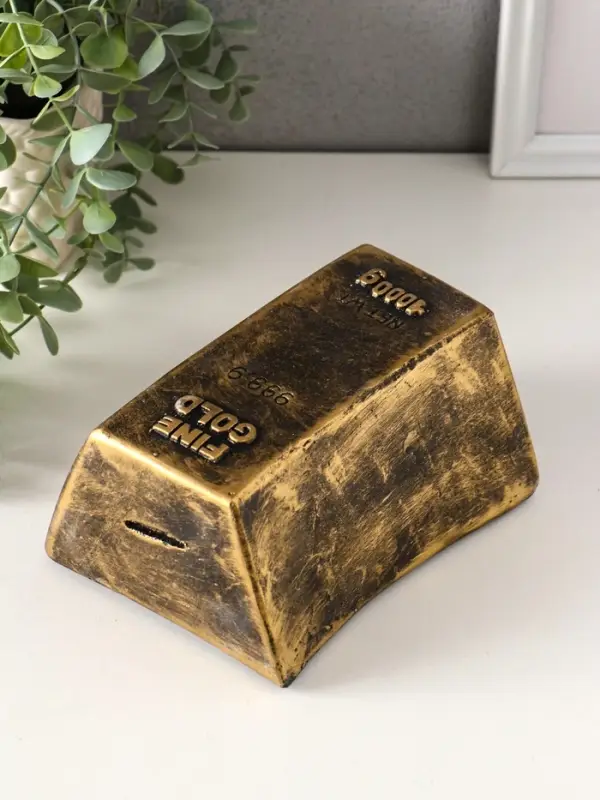 Копилка "Золотой слиток" 16,5х11,5х8 см