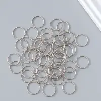 Соединительное кольцо для брелоков, металл под серебро, 2.2&times;2.2 см, набор 50 шт.