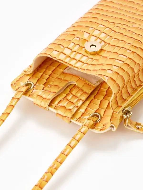 Сумка на магните, с длинным ремнём, 10&times;2.5&times;20 см, жёлтая