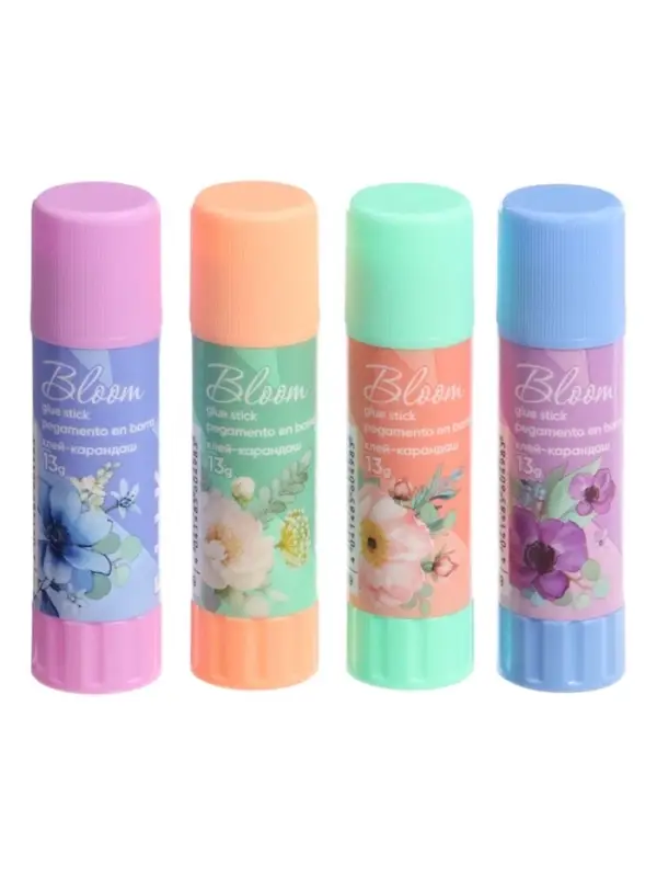 Клей-карандаш, ErichKrause EasyStick Pastel Bloom, PVP, экономичный расход, 6 г, МИКС