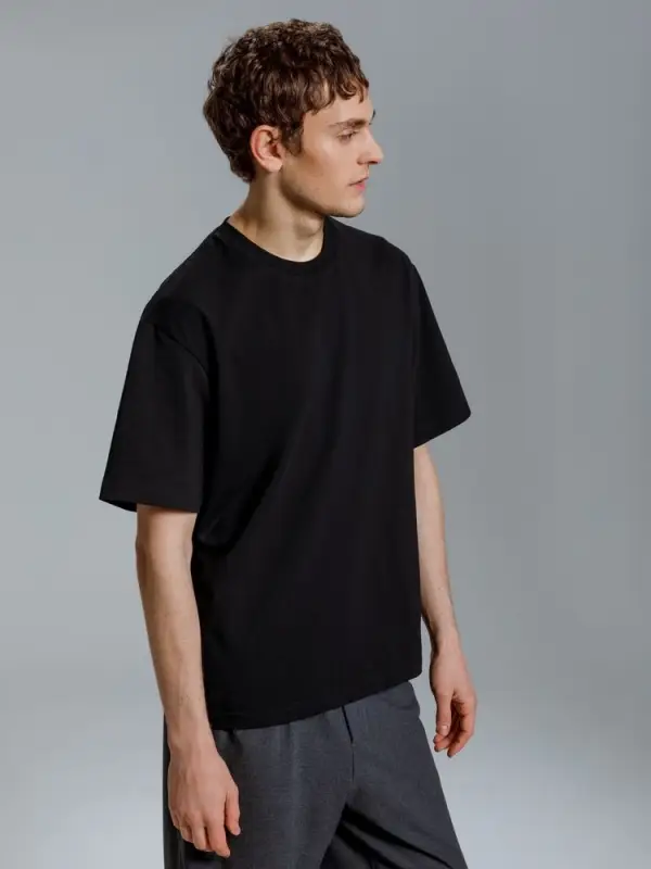 Футболка оверсайз Kangas, черная, XS/S Футболка оверсайз Kangas, черная, XS/S