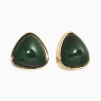Серьги акрил "Стиль", треуголник, цвет изумрудный прозрачный в золоте