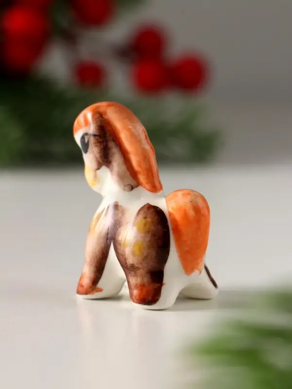 Сувенир Лошадка малая, 4,5х4 см, гжель, цвет Сувенир Лошадка малая, 4,5х4 см, гжель, цвет