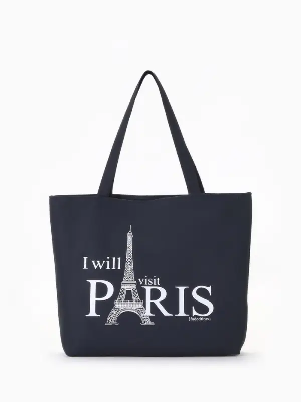 Сумка - шоппер, на молнии, с подкладкой, 42&times;9&times;32 см, с рисунком, чёрная