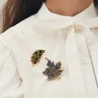 Брошь &laquo;Листочек&raquo;, зелёная в золоте