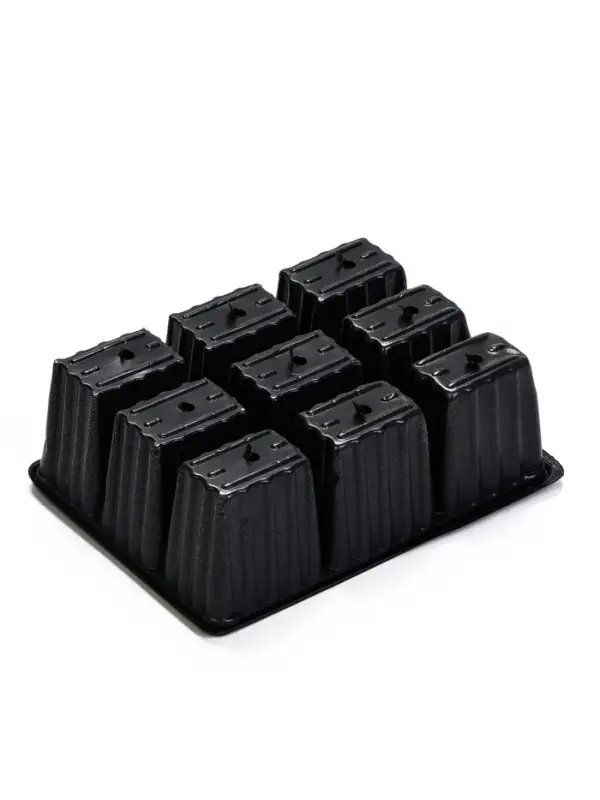 Кассета для рассады, 18&times;13.5&times;5.5 см, 9 ячеек, ячейка 80 мл, пластиковая, чёрная, набор 20 шт.