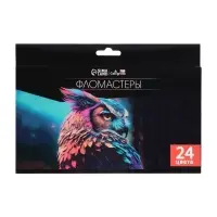 Фломастеры 24 цветов, Calligrata TOP, в картонной коробке