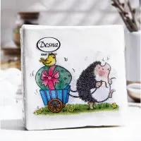 Салфетки пасхальные бумажные &laquo;Веселый ёжик&raquo;, 1 слой, 24&times;24 см, 40 шт