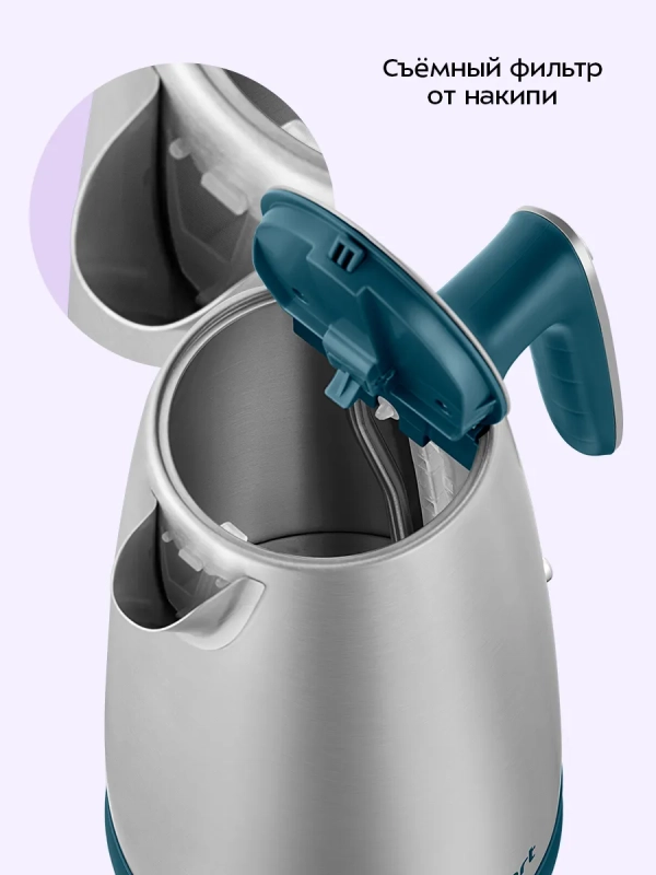 Чайник электрический металлический КТ-8725 - 1.7 л