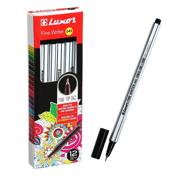 Ручка капиллярная Luxor Fine Writer, узел 0.8 мм, чернила чёрные Ручка капиллярная Luxor Fine Writer, узел 0.8 мм, чернила чёрные