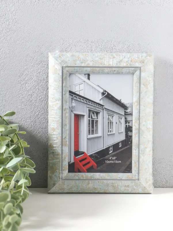 Фоторамка пластик 10х15 см "Марокканская мозаика" оттенки голубого 19,8х15х2 см