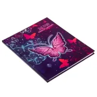 Дневник школьный для 1-4 классов, &laquo;Бабочки. Неон&raquo;, твёрдая обложка 7БЦ, глянцевая ламинация, 48 листов