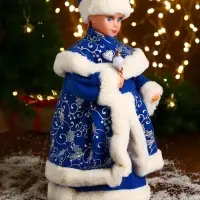 Снегурочка под ёлку &laquo;Зимнее волшебство. В синей шубке и шапочке&raquo; двигается, 40 см