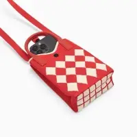 Сумка подр Ромбы, 12*4*17, отд на кнопке, дл ремень, красный Сумка подр Ромбы, 12*4*17, отд на кнопке, дл ремень, красный