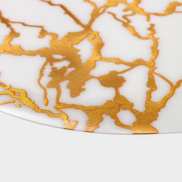 Салфетка сервировочная на стол «Мрамор», d=38 см, цвет белый