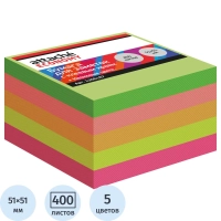 Стикеры  с клеев.краем 51x51 мм, 400 лист, 5 неоновых цв