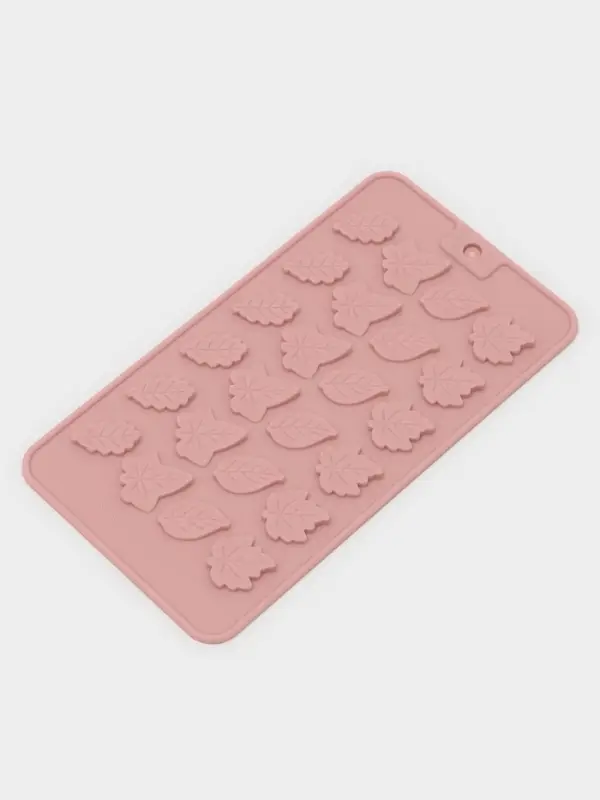 Форма для конфет и шоколада Доляна &laquo;Листики&raquo;, силикон, 21.2&times;11.5 см, 24 ячейки, розовая