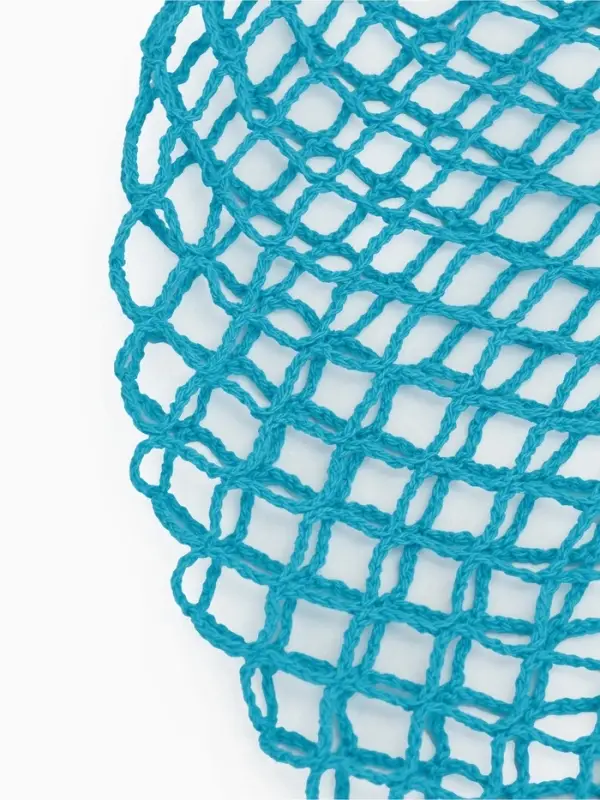 Сумка - авоська плетёная, клетка 1.5 см, синяя