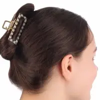 Крабик для волос &laquo;Флора&raquo;, прямой, 7 см, золото