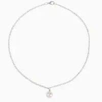 Бусы 2 яруса &laquo;Рошель&raquo;, подвеска капля на цепочке, шар №12, L=42 см, белые в серебре