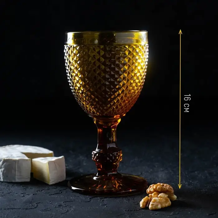 Бокал для вина Magistro «Вилеро», 280 мл, 8×16,5 см, стекло, жёлтый Бокал для вина Magistro «Вилеро», 280 мл, 8×16,5 см, стекло, жёлтый