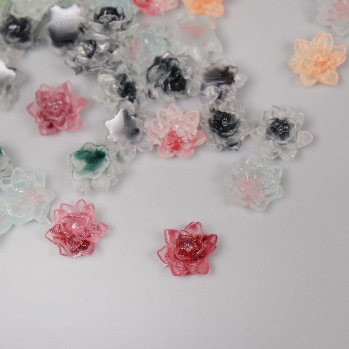 Декор для творчества акрил Декор для творчества акрил "Лотос" светится в темноте, меняет цвет от у/ф набор 50 шт 1,1х1,1 см 1