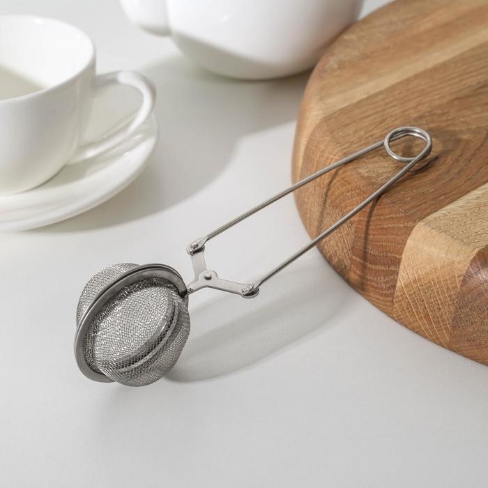 Ситечко для чая Доляна «Лаванда», 15,5×4,5 см, цвет серебристый Ситечко для чая Доляна «Лаванда», 15,5×4,5 см, цвет серебристый