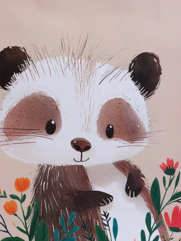 Пакет подарочный "Весёлый енотик" 33 х 42,5 х 10 см