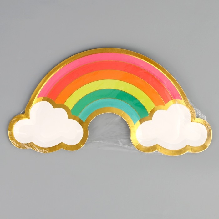 Набор одноразовых тарелок "Радуга" 6 штук