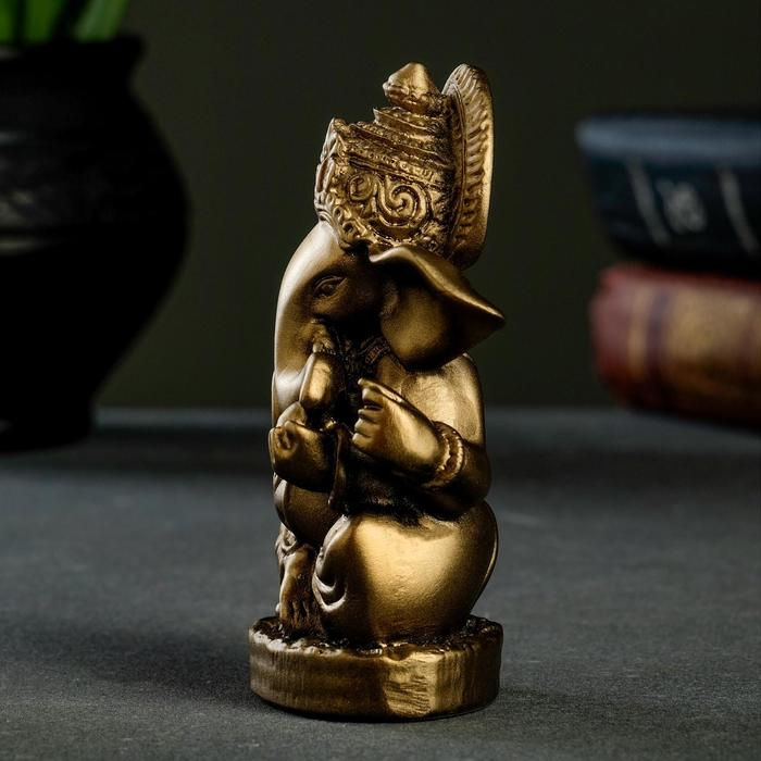 Фигура  Фигура "Ганеша" 11 см бронза  / мраморная крошка