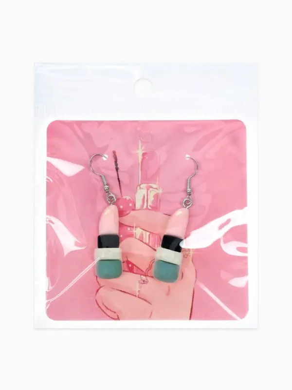 Серьги ассорти &laquo;Радость&raquo;, помада, цветные в серебре