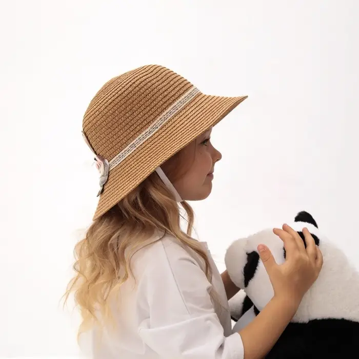 Шляпа для девочки MINAKU «Зайка», коричневая, размер 52
