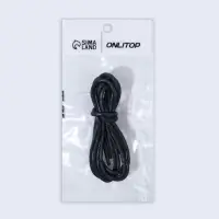 Шнурки для обуви, пара, круглые, вощёные, d=3 мм, 75 см, чёрные