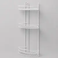 Полка для ванной угловая 3-ярусная, 23&times;23&times;58.5 см, белая
