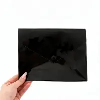 Косметичка на кнопке, ПВХ, 22.5&times;7.5&times;16 см, чёрная