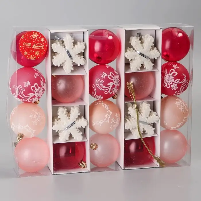 Ёлочные игрушки &laquo;Снежная феерия&raquo; морозец, набор 40 шт., d=6 см, снежинка 6 см, МИКС