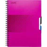 Бизнес-тетрадь А4,140л,кл,спир,пласт.обл,2разд Attache DIGITAL розов 876746