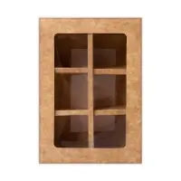 Коробка для 6 конфет с окном, крафт, 13.7&times;9.85&times;3.85 см